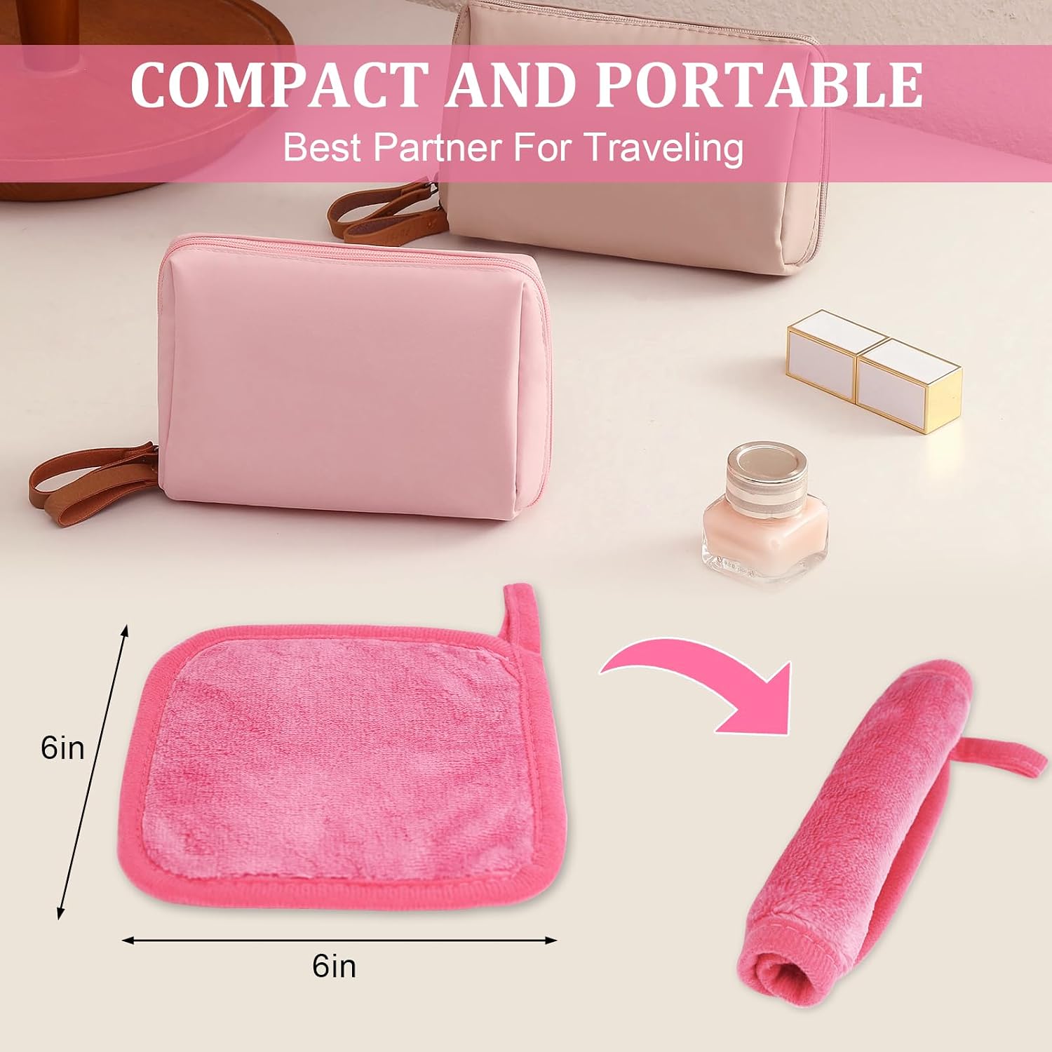 Mini Colorful Microfiber Makeup Remover Cloths (12-Pack) - Image 2
