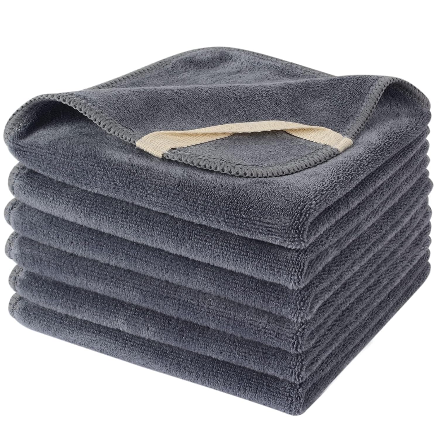 Oversized Grey Microfiber Facial Cloths (6-Pack)